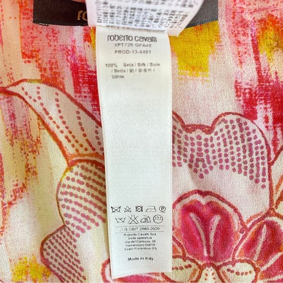 Roberto Cavalli Silk Floral Print poncho Blouse - Picture 5 of 16